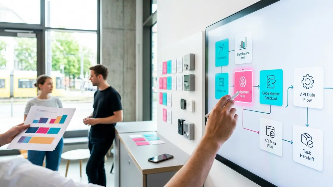 Iterativer Trainingsprozess der automatisierten Alignment-Forschung auf einem Laptop-Bildschirm dargestellt