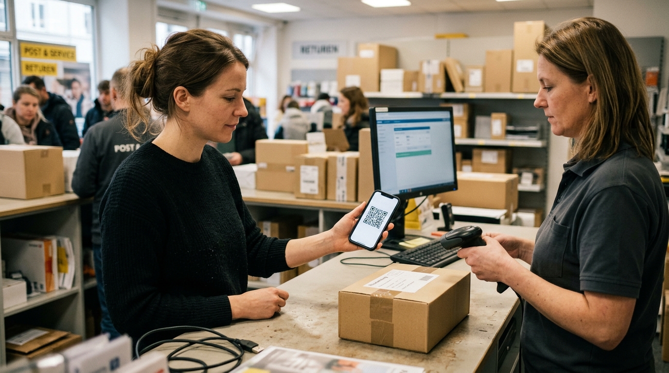 Amazon Retoure mit QR-Code im Paketshop abgeben