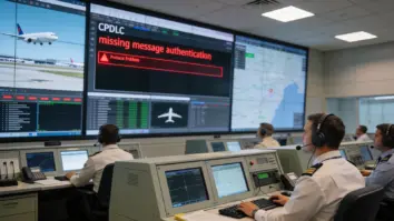 CPDLC-Nachrichten zwischen Flugzeugen und Flugsicherung mit fehlender Protokollauthentifizierung