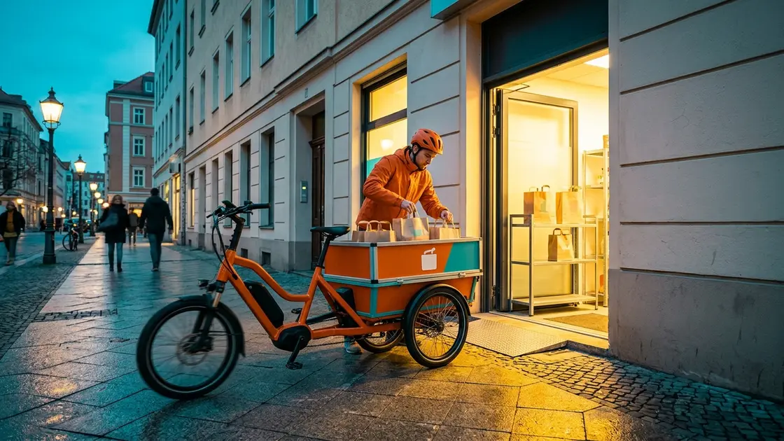 Delivery, Hero, Quick – Lieferfahrer holt Bestellung an einem Dmart für Quick Commerce ab