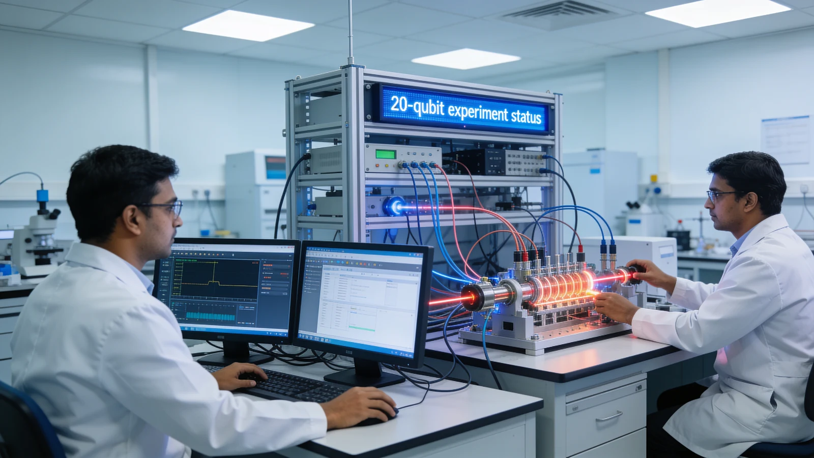 Indisches 20-Qubit-Ionenfallenprojekt mit Laborhardware und Middleware