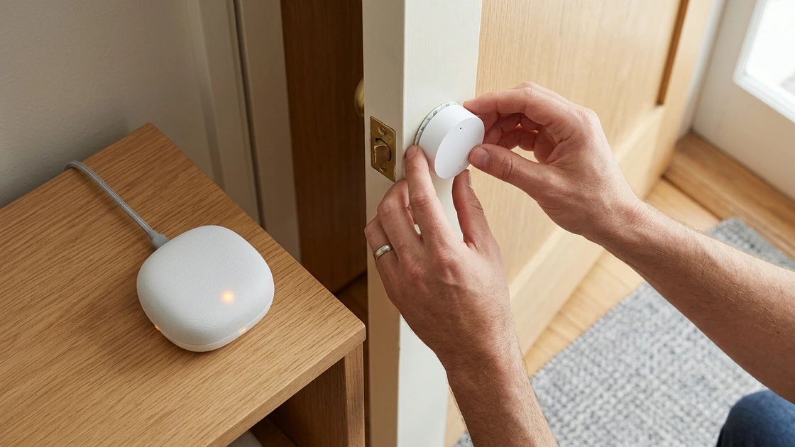 Ein Smart-Home-Sensor wird für die Einbindung in ein Matter Smart Home eingerichtet