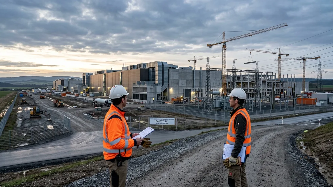 KI Gigafactories – Baustelle eines Rechenzentrums als Bild für europäische KI-Gigafactories