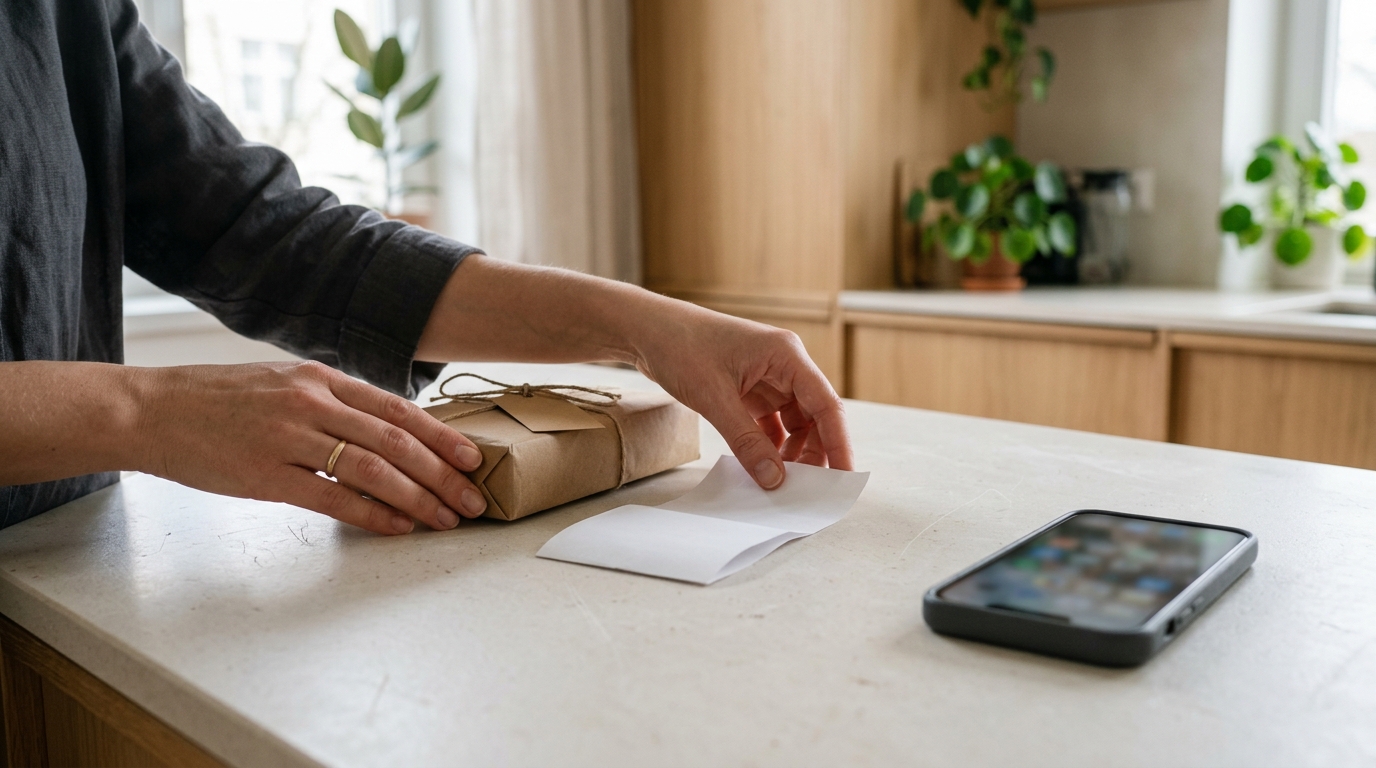 Vinted Paket verloren: Beleg, Paket und Smartphone für die Dokumentation