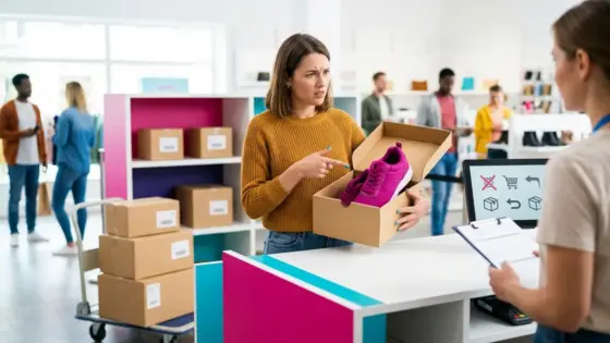Produktdaten, Varianten, Conversion – Produktdaten und Varianten im Onlineshop an einer Packstation mit Farbmustern