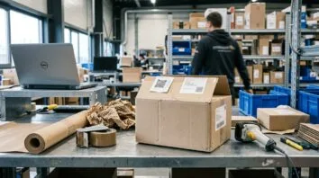 Produktpass QR-Code auf Versandkarton im E-Commerce