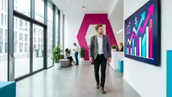 Salesforce, Agentforce, CRM – Dashboard mit Wachstumsdiagrammen symbolisiert den gemeldeten Agentforce ARR von Salesforce