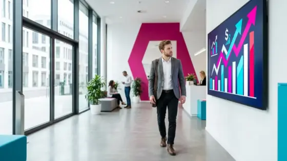 Salesforce, Agentforce, CRM – Dashboard mit Wachstumsdiagrammen symbolisiert den gemeldeten Agentforce ARR von Salesforce