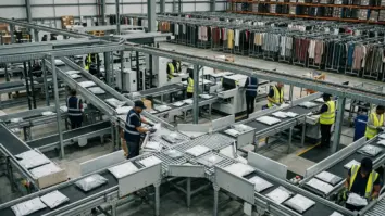 Shein Onlinehandel: hohes Versandvolumen in einem modernen Mode-Logistikzentrum