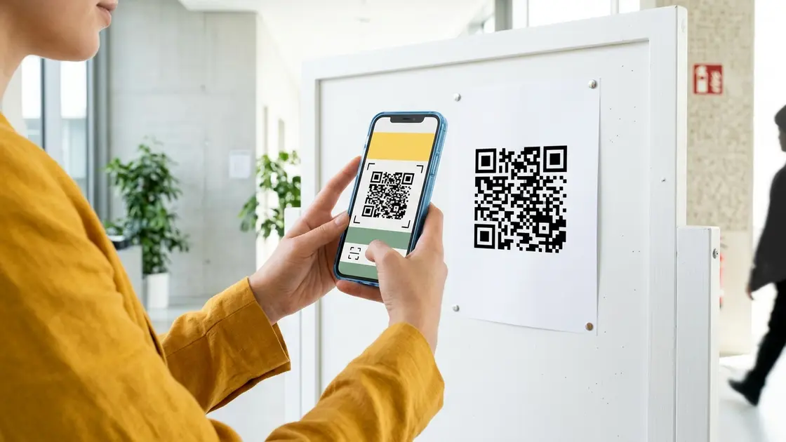 Smartphone zeigt Linkvorschau beim Scannen eines QR-Codes zur Quishing-Prüfung