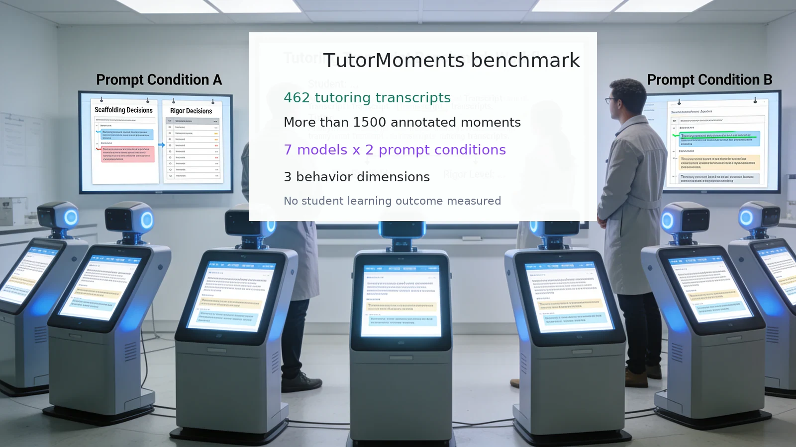 TutorMoments vergleicht sieben Sprachmodelle und zwei Promptvarianten anhand realer Nachhilfetranskripte