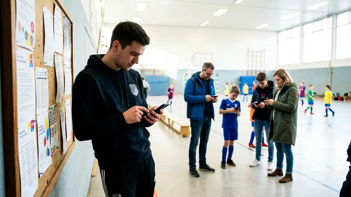 Trainer verschickt Trainingsupdate über einen WhatsApp Kanal an Vereinsmitglieder