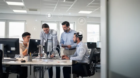 Service-Team vor abstrahierten Workflow-Knoten