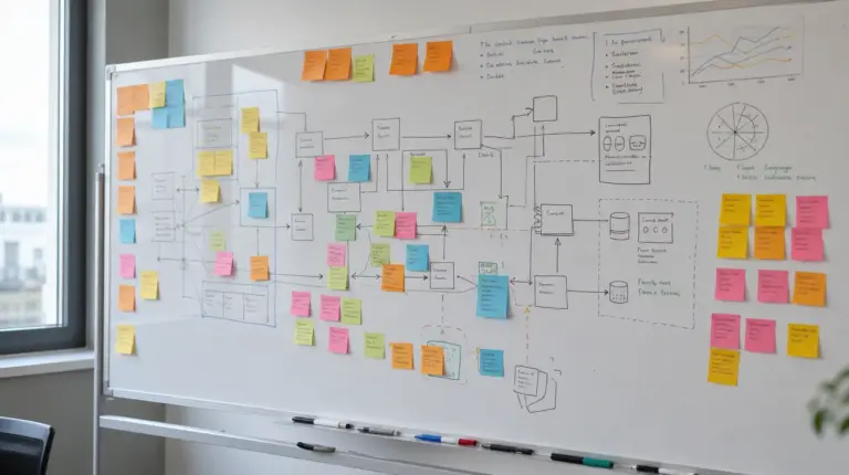 SAP: Whiteboard mit Prozessarchitektur im Ops-Raum