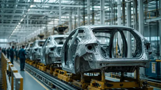 Planungsplattform Symbol: Sequenzierung an einer Automobil-Fertigungslinie