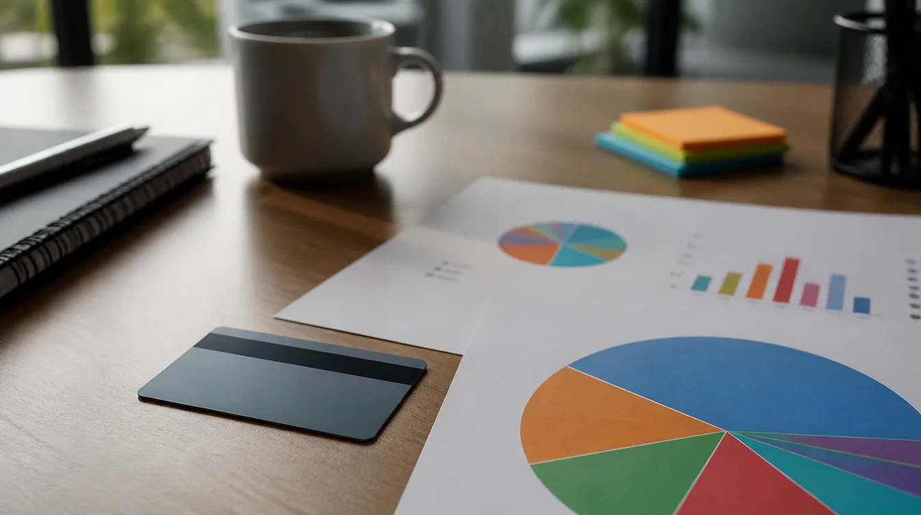 Schreibtisch mit Budget-Notizen und Karte