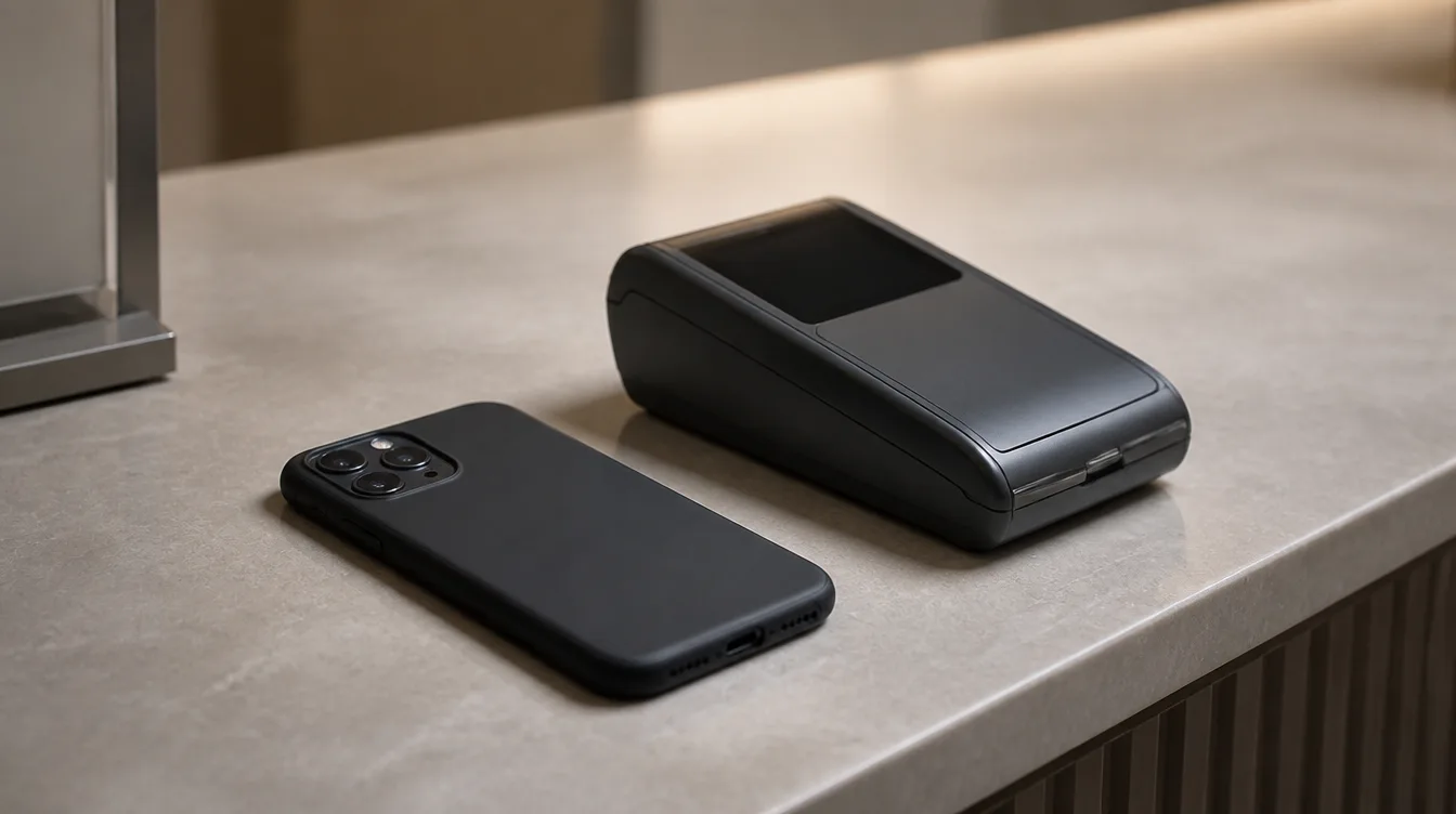 AndroidX: Smartphone neben Payment-Terminal