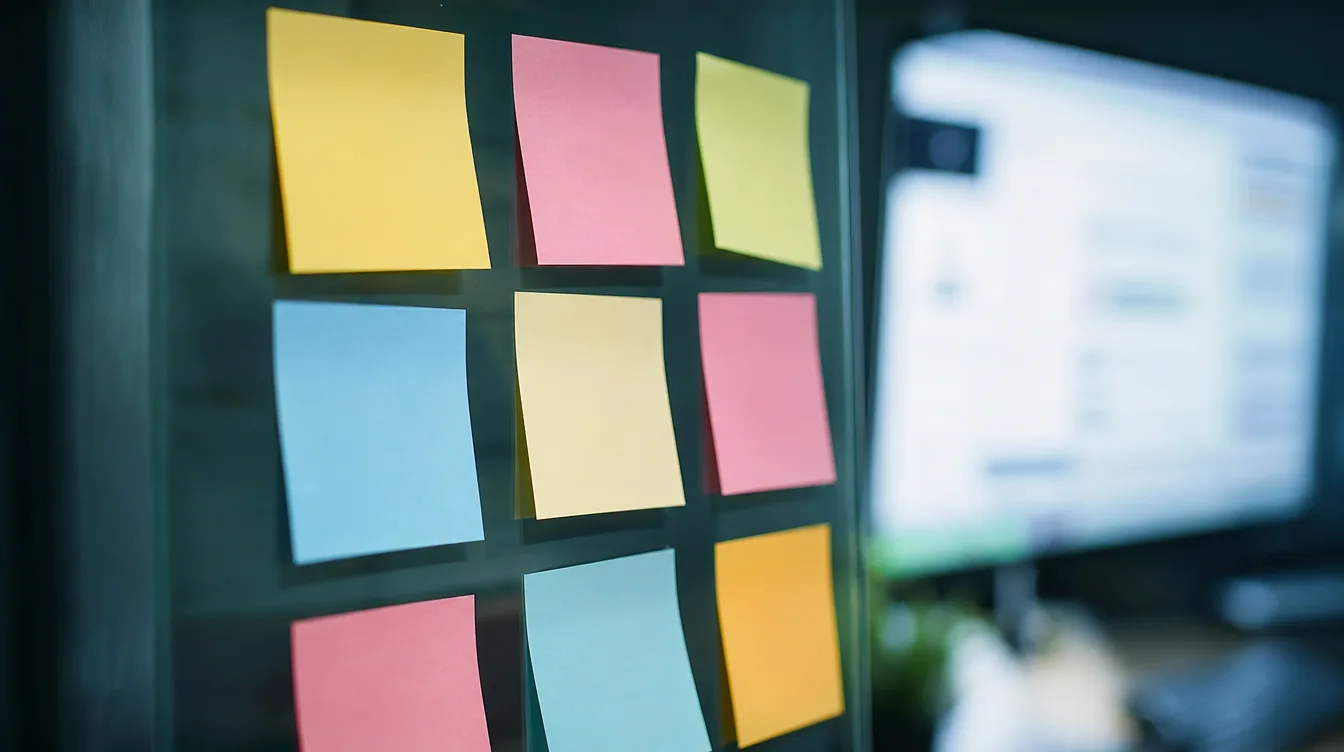Amazon: Sticky Notes zu Kanälen neben geschlossenem Laptop