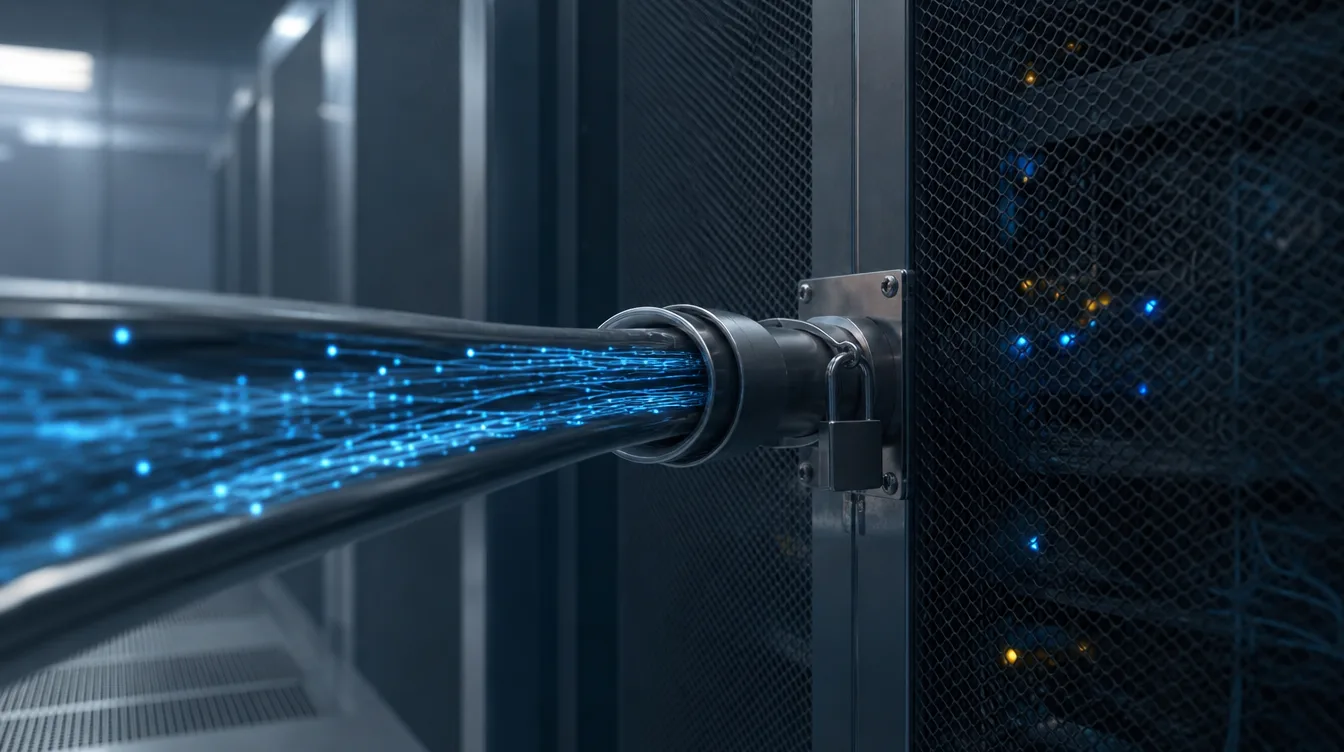 KEV: Abstrakte VPN-Kabel in gesperrtes Rack