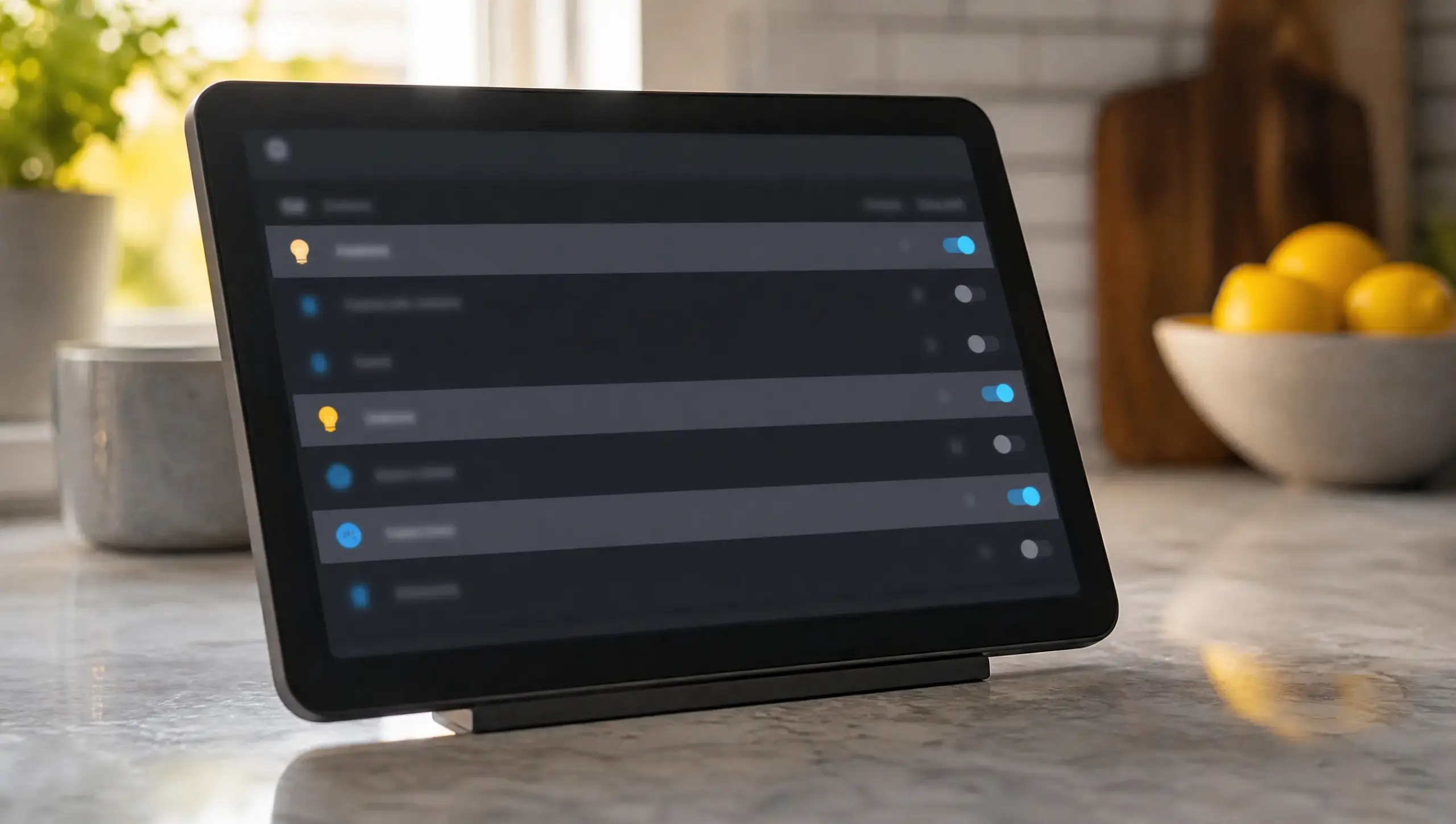 Tablet Smart-Home Entitäten Auswahl lokal