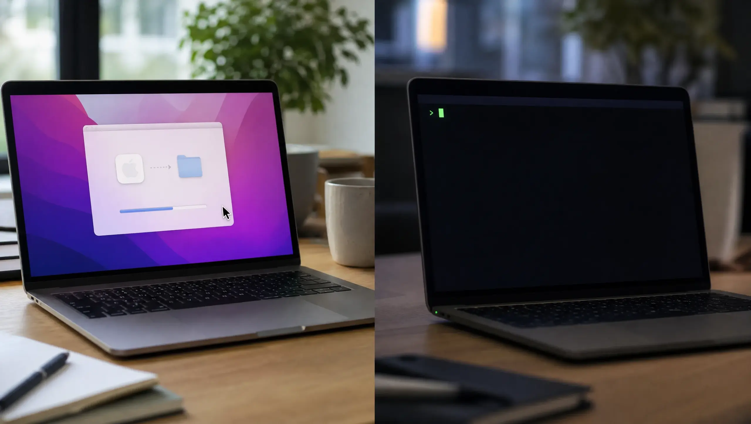 GUI-Installer-Glow versus Terminal-Licht