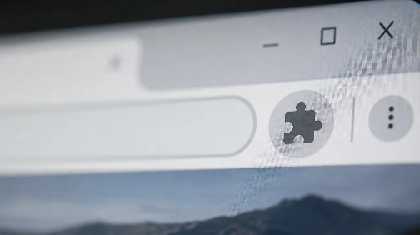 Browser-Toolbar mit Puzzle-Extension-Icon