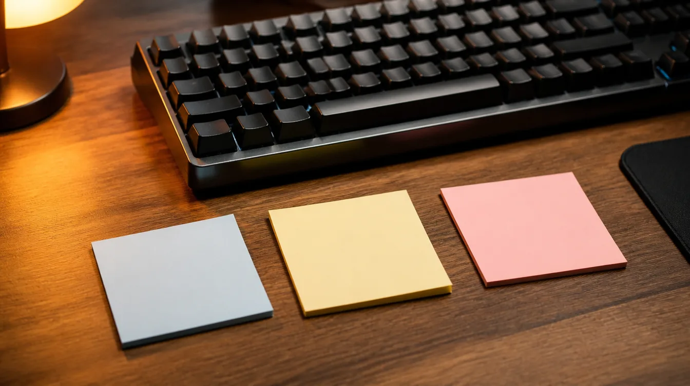 Android: Sticky Notes zu drei Agenten neben Tastatur