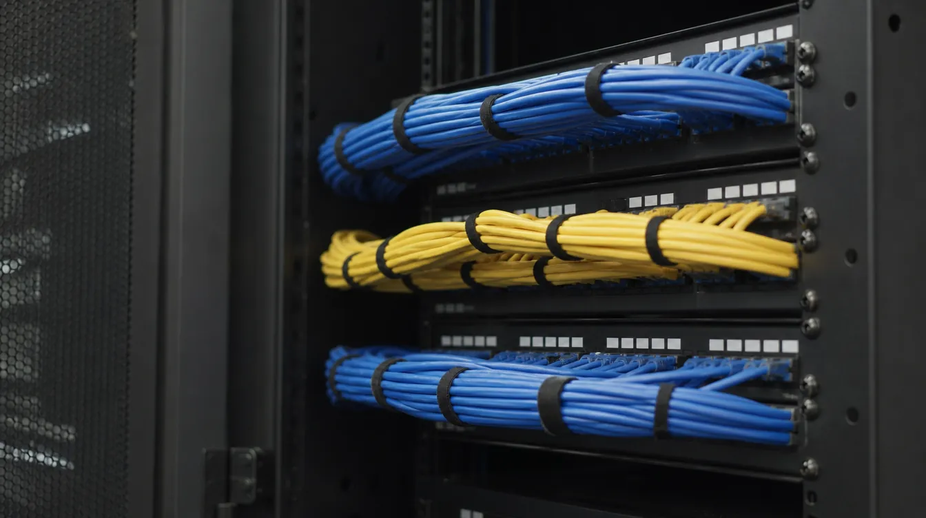 HyperPod: gebündelte Netzwerkkabel im Rack ohne Beschriftung