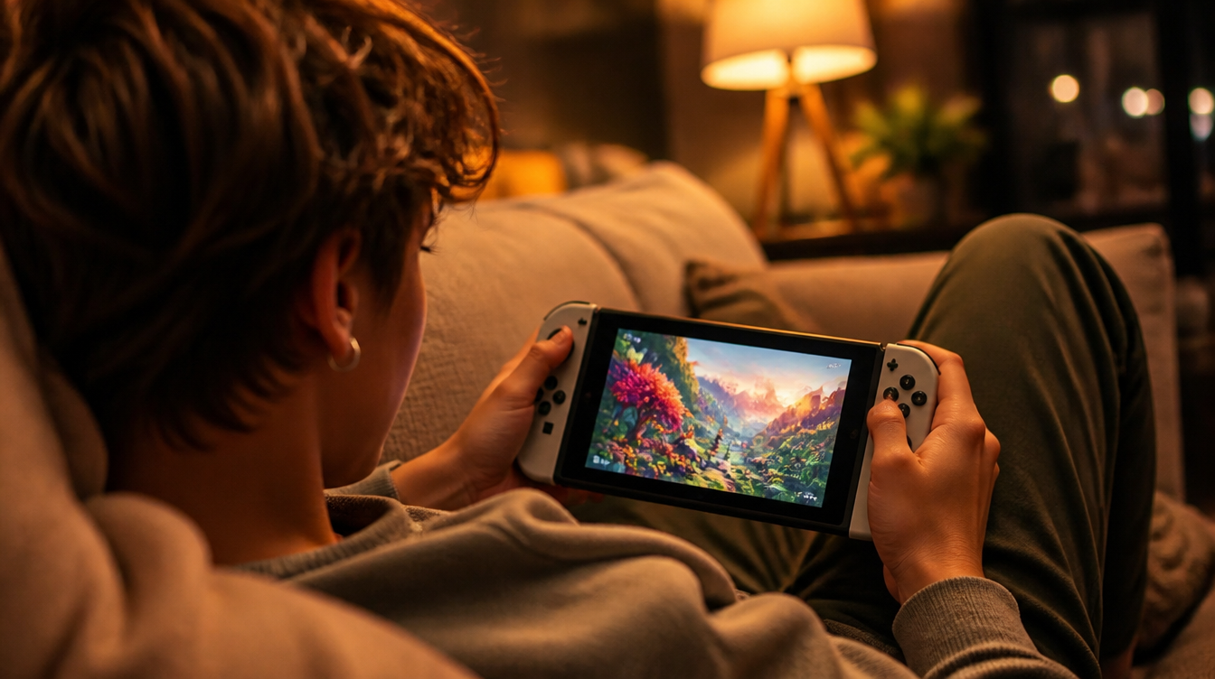 FSR 4.1 auf dem Handheld: Person spielt auf einer Handheld-Konsole