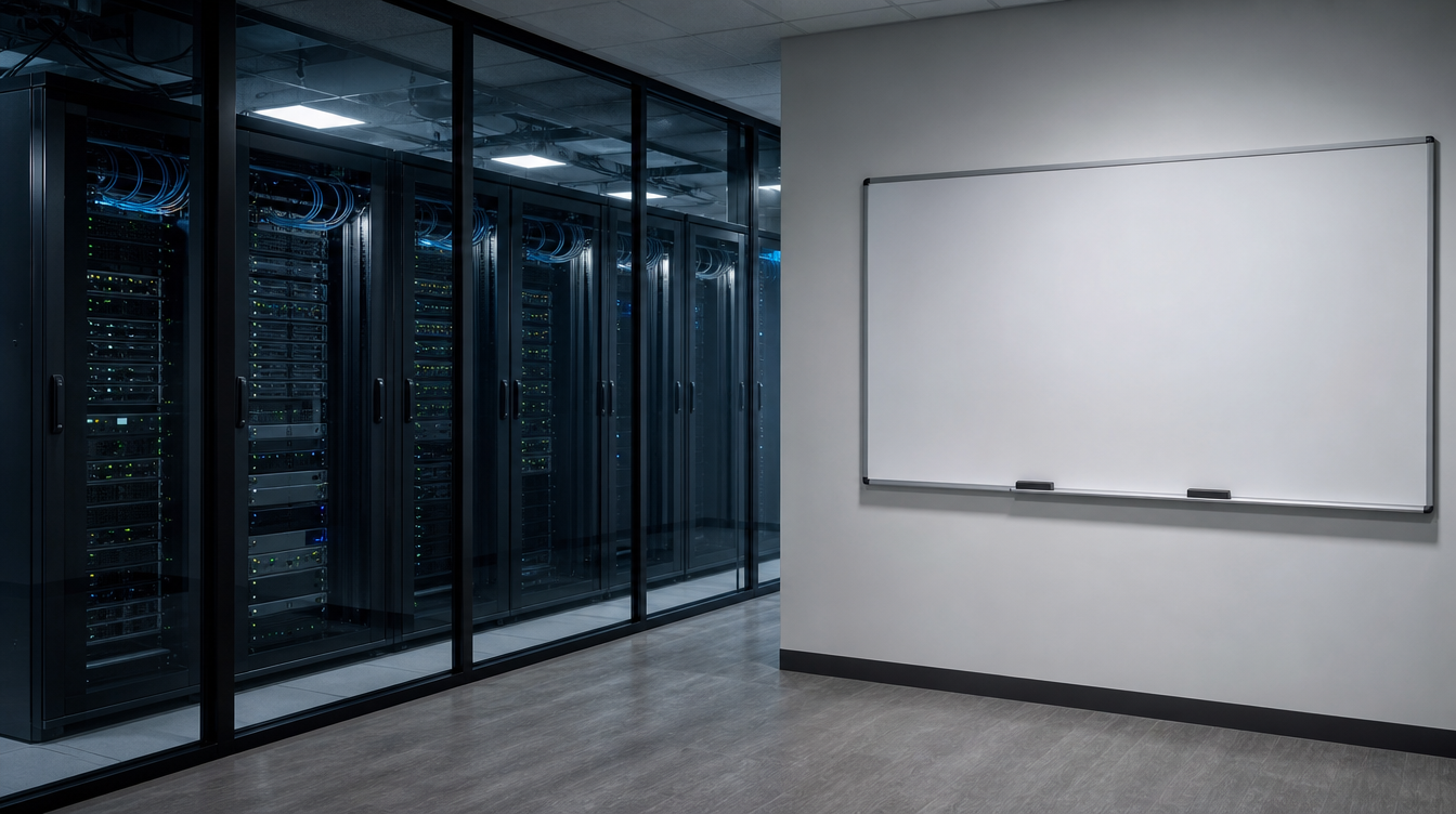 KEV: Servergang hinter Glas und leeres Whiteboard