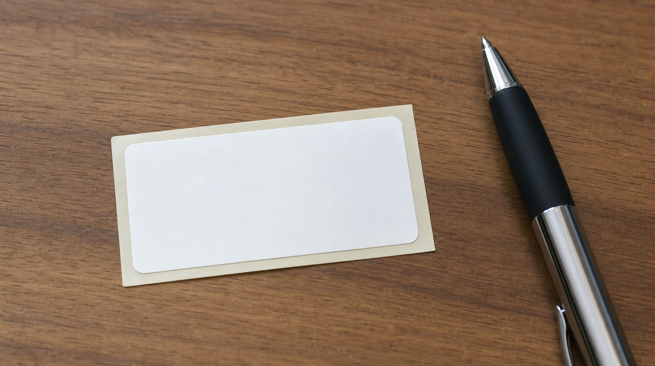 CNIL: Leeres Etikett und Stift, ohne lesbare Schrift