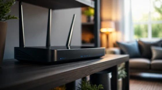 Ein WLAN-Router im Wohnzimmer, der von der Lücke WPSplinter betroffen sein könnte