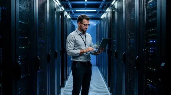 Serverraum mit Racks als Sinnbild für eine selbst betriebene GitLab-Installation