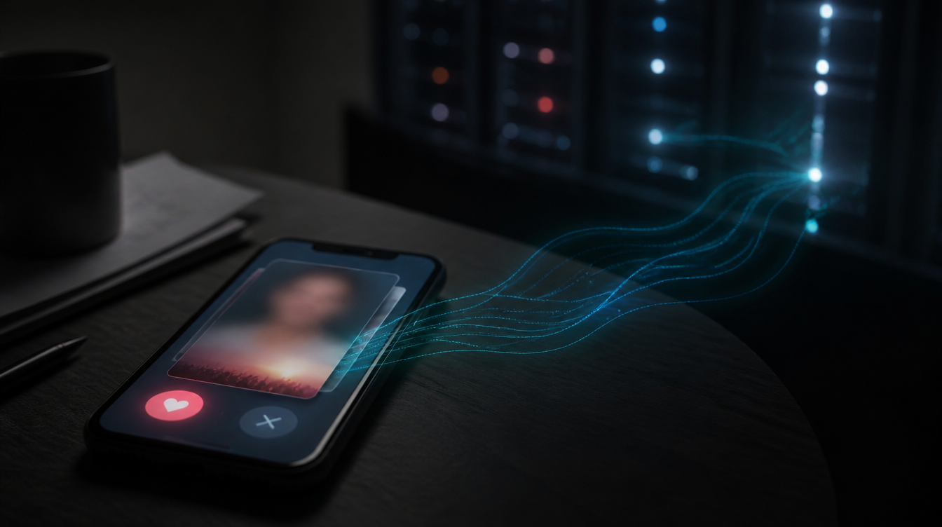 Smartphone mit Werbeanzeige als Symbol für die Datenverarbeitung, für die Xandr in Norwegen bestraft wurde
