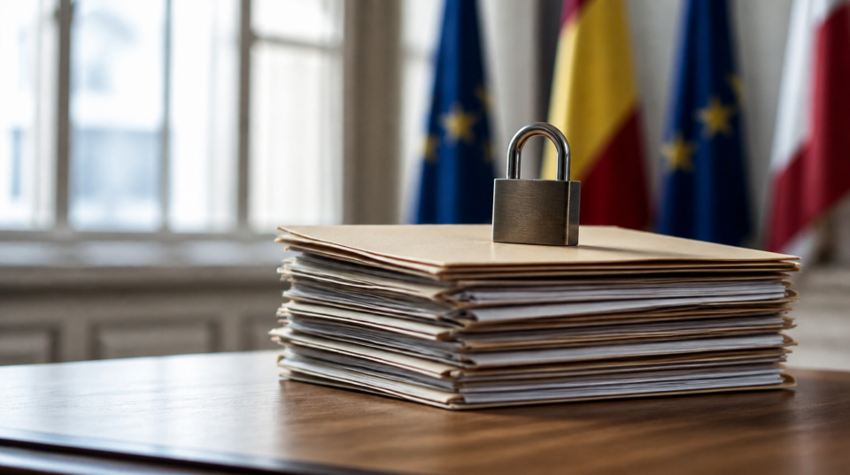Symbolbild mit Aktenordnern und Schloss für die Reform der DSGVO im EU-Rat