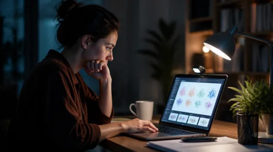 noyb: Outlier: Person bei Datenarbeit für KI-Training am Laptop