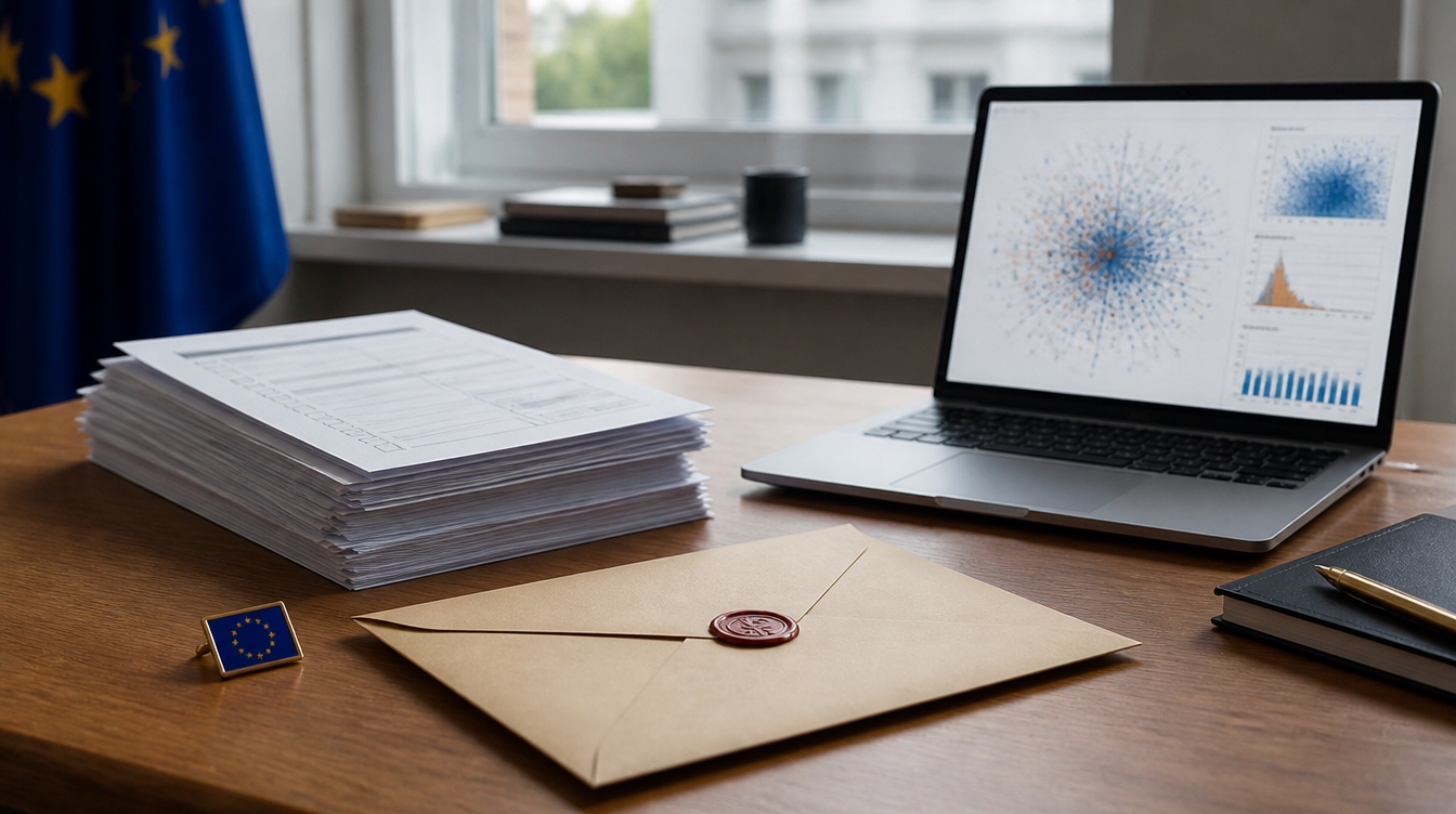 Act: Behördenschreiben und Fragebogen als Sinnbild für Auskunftsersuchen des AI Office