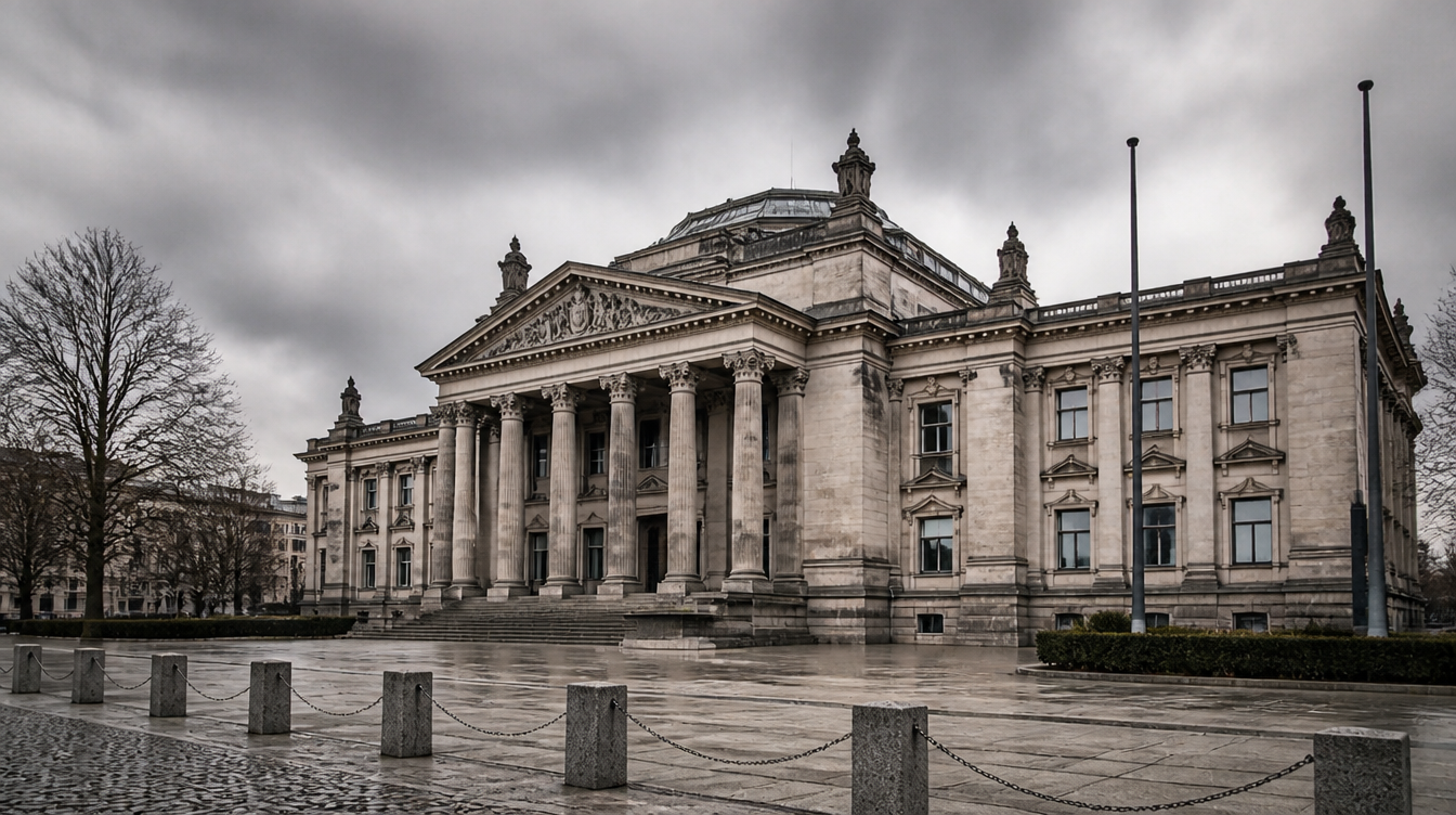 Schufa-Urteil: Gerichtsgebäude mit Säulen bei bedecktem Himmel