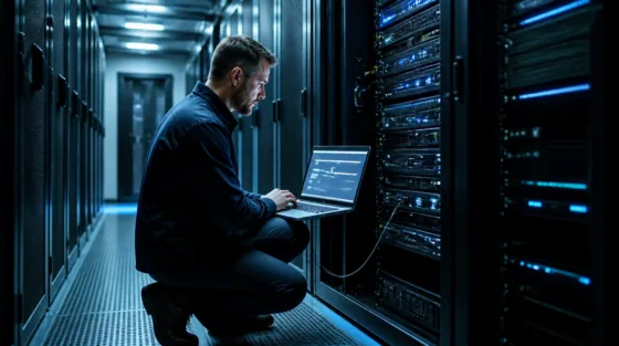 Serverraum mit Racks als Symbolbild für den Einsatz von Linux 7.3 im Betrieb