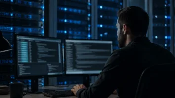 Fragnesia: Linux-Server: Administrator prüft Systemprotokolle am Terminal