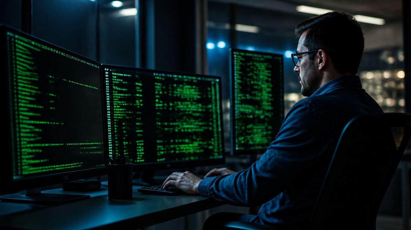 OpenBSD Upgrade: Administrator arbeitet nachts am Terminal