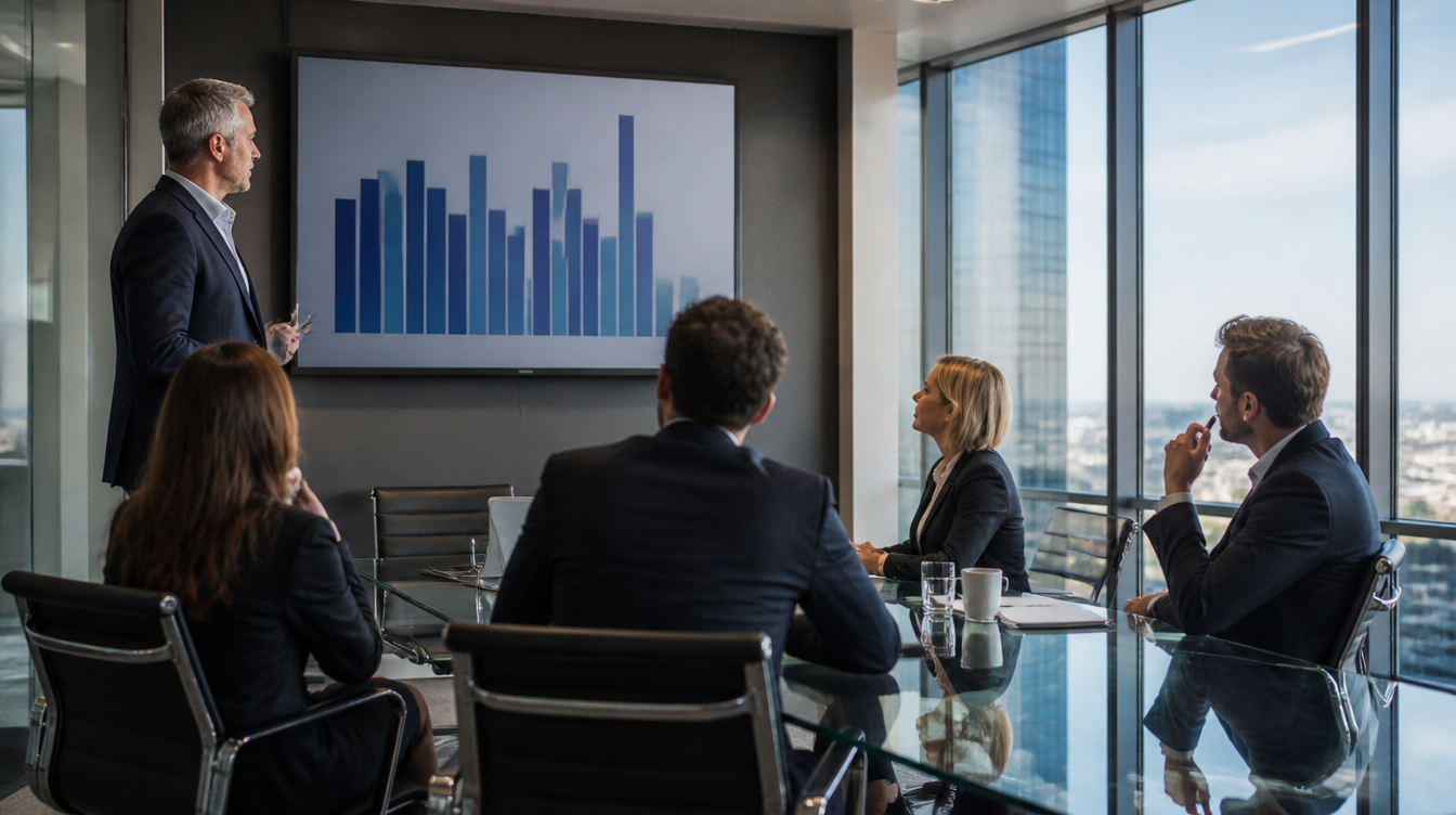 Person am Schreibtisch vergleicht Zahlen zur Forrester-Prognose für KI-Budgets