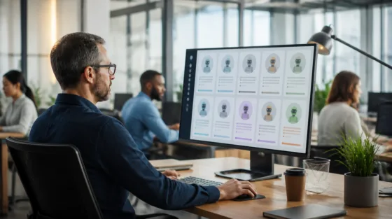 Agenten mit eigener Identität: IT-Leiter prüft Dashboard mit Agentenkonten