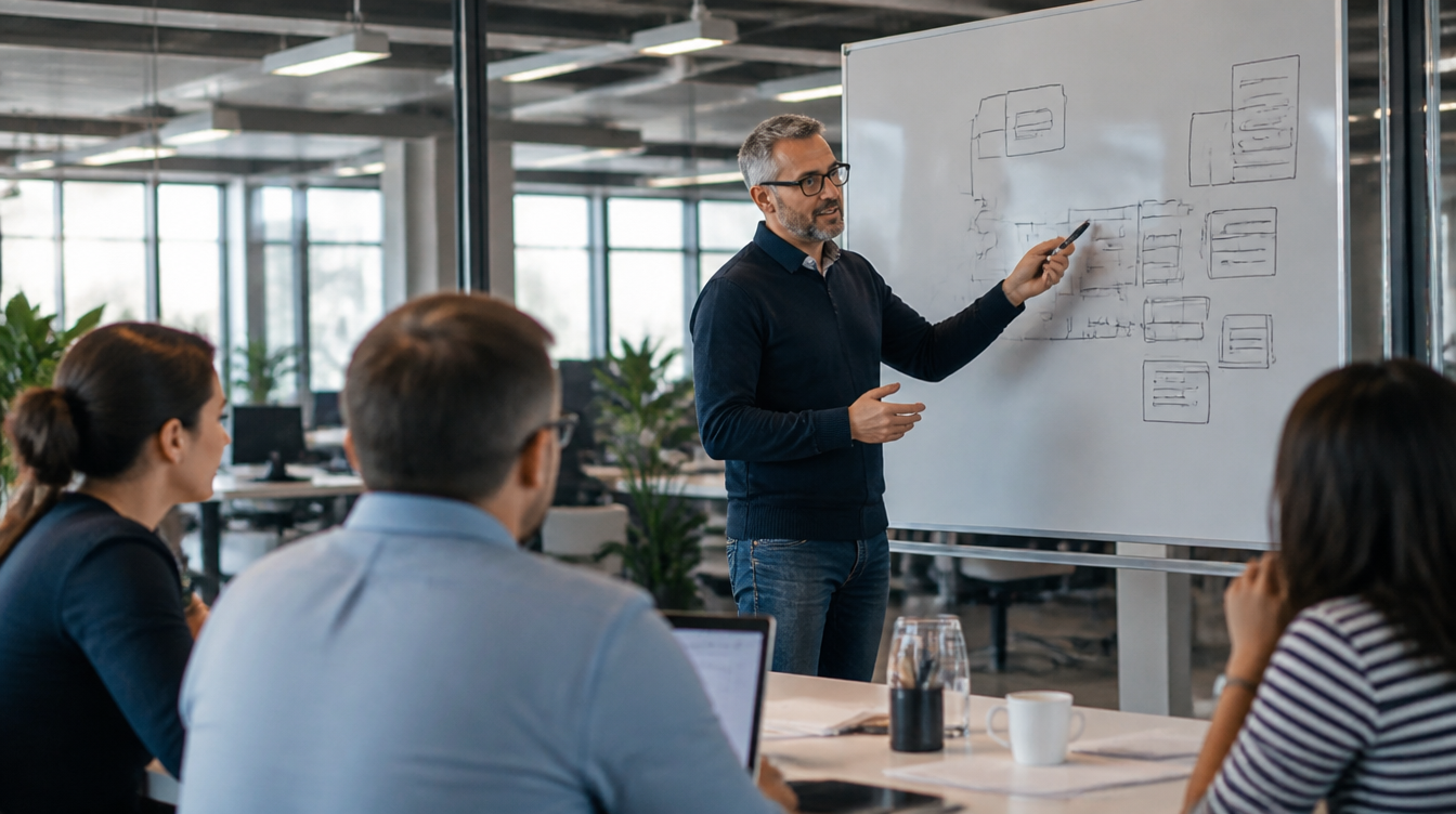 SAP OpenShell: IT-Leiter skizziert Architekturfragen am Whiteboard