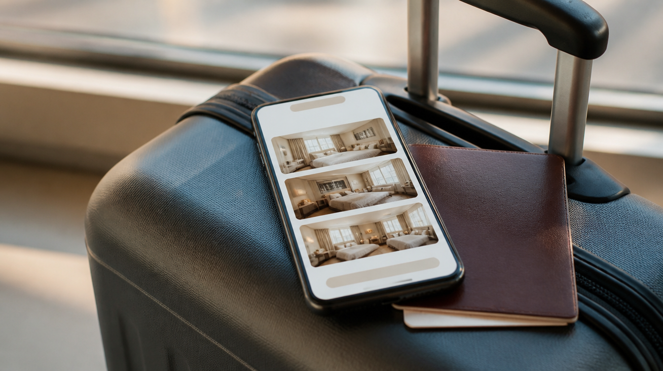 Smartphone mit Buchungsportal als Symbol für das EU-Verfahren gegen Booking.com