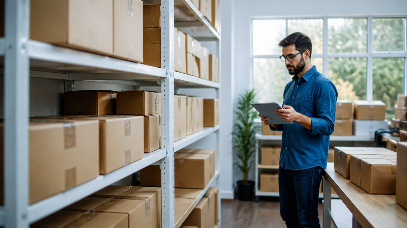 Amazon FBA: Versandkartons im Lager eines Onlinehändlers