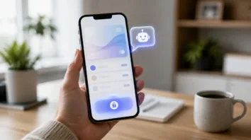 Shop Pay: Smartphone mit Checkout-Ansicht im KI-Assistenten