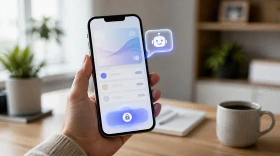 Shop Pay: Smartphone mit Checkout-Ansicht im KI-Assistenten