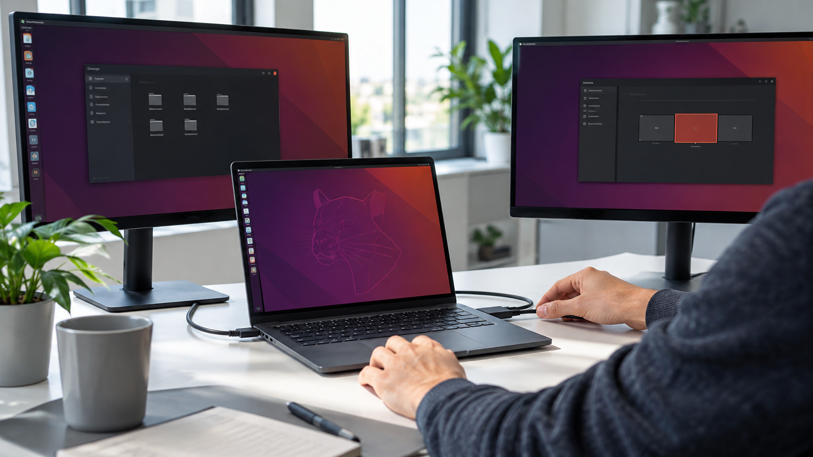 Ubuntu 26.10 mit mehreren Monitoren am Arbeitsplatz