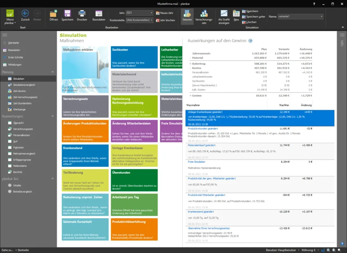 Simulation Planbar Delphi
